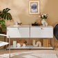 Contemporary White Sideboard Metal Dining Sideboard Table for Living Room Clearhalo 'buffet_sideboard' 'Buffets & Sideboards' 'furn' 'furn_buffet_sideboard' 'Furniture' 'Kitchen & Dining Furniture' 1200x1200_a1f84fd8-92a5-47bb-b7c6-08f806e7ecaf