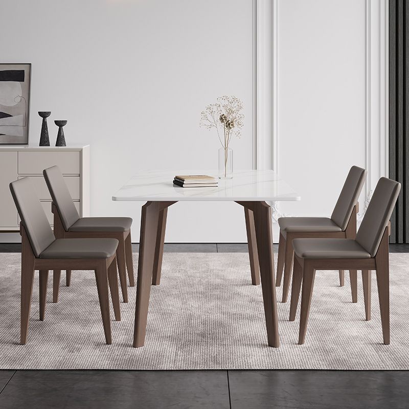 Sintered Stone Two-Color Dining Table Mid-Century Modern 4 Legs Table for Dining Room Clearhalo ' dining_table' 'Dining Tables & Seating' 'Dining Tables' 'furn' 'furn_dining_table' 'Furniture' 'furniture_dining_table' 'Kitchen & Dining Furniture' 'kitchen&dining_furn' 'kitchen' 'kitchen_dining_table' 1200x1200_a1f8bc08-faec-4d08-bed2-aafaf78cd44e