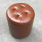 Mitte des Jahrhunderts moderne Pouf Osmanische echte Leder Tufted Zylinderform Ottoman