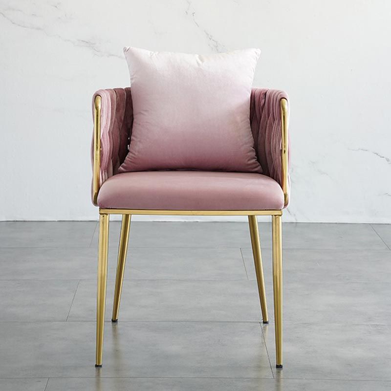Glam Upholstered Dining Arm Chair Velvet Dining Chair with Gold Legs Clearhalo 'Dining Chairs' 'Dining Tables & Seating' 'dining_chair' 'furn' 'furn_dining_chair' 'Furniture' 'Kitchen & Dining Furniture' 1200x1200_a1f9b666-4ae8-4bdb-a3cd-33e279542b76