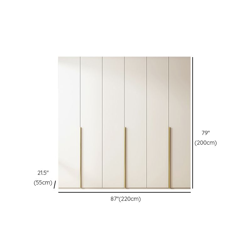 Modern Artificial Wood Wardrobe Freestanding Wardrobe in White Clearhalo 'Armoires & Wardrobes' 'armoires_wardrobes' 'Bedroom Furniture' 'furn' 'furn_armoires_wardrobes' 'Furniture' 1200x1200_a1fa3110-c5b2-45e8-a06a-720e78cf6361