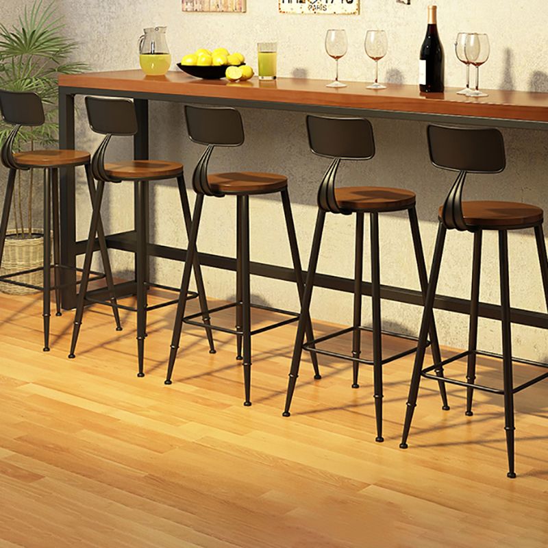 Industrial Natural Bistro Bar Desk Indoor Footrest Trestle Bistro Bar Table Clearhalo 'Bar Furniture' 'Bar Tables' 'bar_tables' 'furn' 'furn_bar_tables' 'Furniture' 'furniture_bar_tables' 'Kitchen & Dining Furniture' 1200x1200_a1fbb6ba-ebac-41e1-985d-f1aa0d3b0159