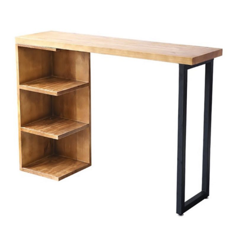 Modern Bar Wine Table with Storage Indoor Rectangle Counter Height Table in Natural Clearhalo 'Bar Furniture' 'Bar Tables' 'bar_tables' 'furn' 'furn_bar_tables' 'Furniture' 'furniture_bar_tables' 'Kitchen & Dining Furniture' 1200x1200_a1fc4ffd-c43e-40de-b59b-5c520ab922a7