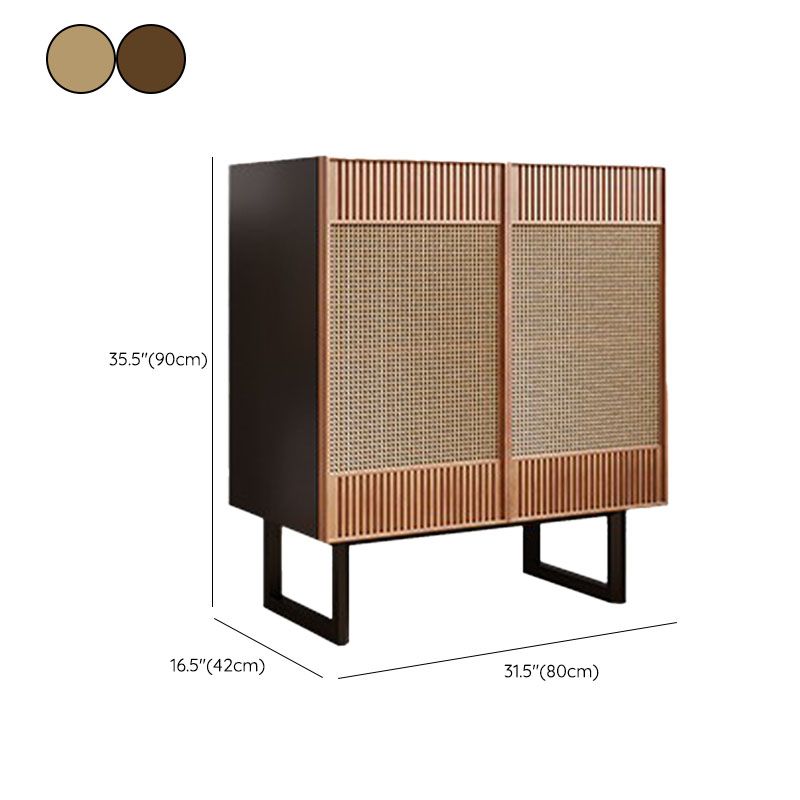 Modern Style Wicker Doors Sideboard Solid Wood Buffet Table for Dining Room Clearhalo 'buffet_sideboard' 'Buffets & Sideboards' 'furn' 'furn_buffet_sideboard' 'Furniture' 'Kitchen & Dining Furniture' 1200x1200_a1fe1f12-d9e6-42c2-bb53-0924055afa0b
