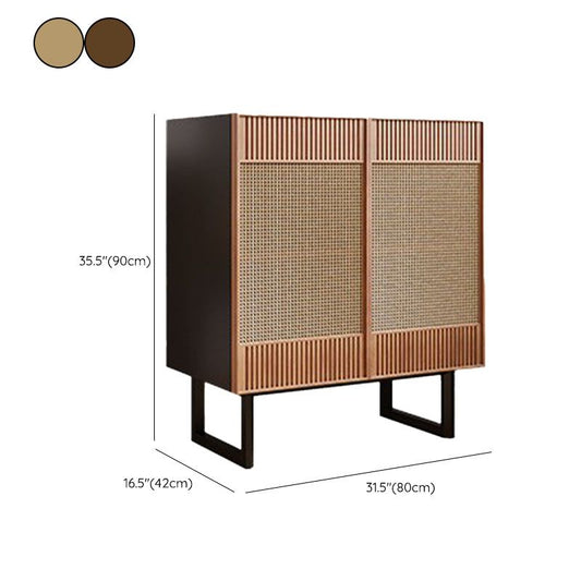 Modern Style Wicker Doors Sideboard Solid Wood Buffet Table for Dining Room Clearhalo 'buffet_sideboard' 'Buffets & Sideboards' 'furn' 'furn_buffet_sideboard' 'Furniture' 'Kitchen & Dining Furniture' 1200x1200_a1fe1f12-d9e6-42c2-bb53-0924055afa0b