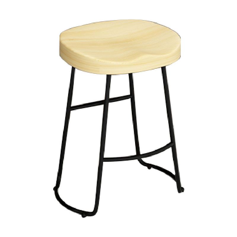 Modern Armless Backless Counter Stool Iron Kitchen Bar Stool with Wooden Seat and Pedal Clearhalo 'Bar Furniture' 'Bar Stools' 'bar_stools' 'furn' 'furn_bar_stools' 'furniture_bar_stools' 'Kitchen & Dining Furniture' 'kitchen&dining_furn' 'kitchen' 'kitchen_furn' Furniture' 1200x1200_a1ff2469-b24f-4acf-9172-6879971720b9