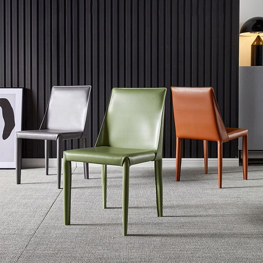 Designer Style Restaurant Saddle Leather Side Chair Matte Finish Parsons Dining Chair Clearhalo ' kitchen&dining_furn' 'Dining Chairs' 'Dining Tables & Seating' 'dining_chair' 'furn' 'furn_dining_chair' 'Furniture' 'furniture_dining_chair' 'Kitchen & Dining Furniture' 'kitchen' 1200x1200_a1ffcfa5-bbee-4344-9cd2-48930ef20b4c