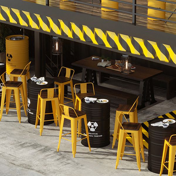 1/2/4 pezzi sgabello da bar industriale e set da tavolo in metallo