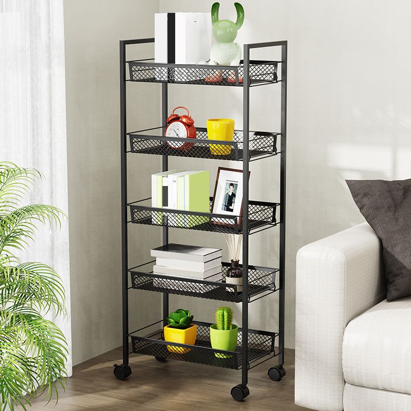 Modern Etagere Bookshelf Open Back Bookcase for Home With Shelves