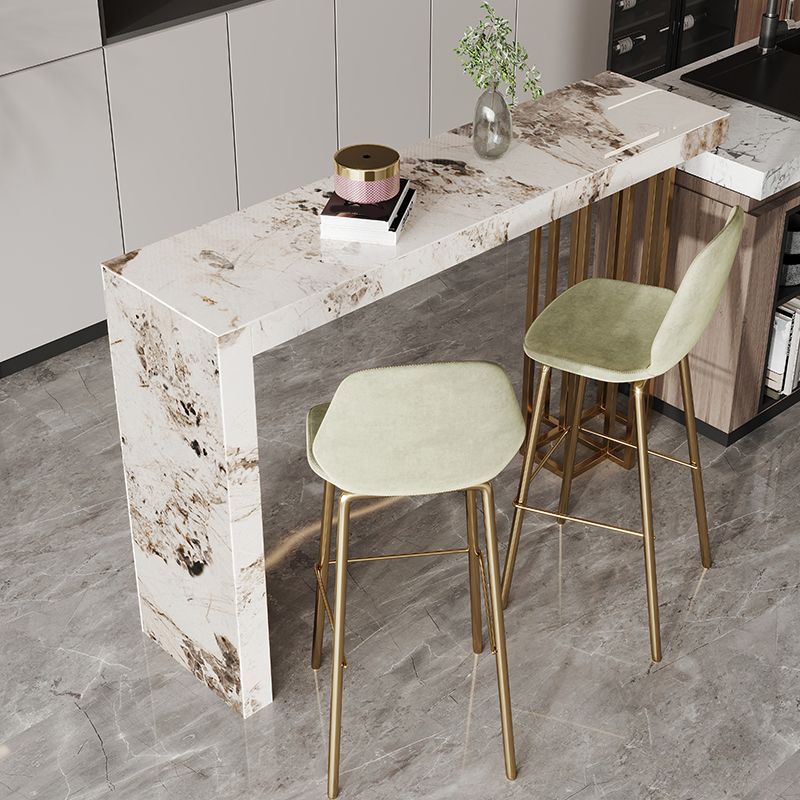 Nordic Glam Style Rectangle Bar Counter Table Sintered Stone Dining Table with Metal Legs Clearhalo 'Bar Furniture' 'Bar Tables' 'bar_tables' 'furn' 'furn_bar_tables' 'Furniture' 'furniture_bar_tables' 'Kitchen & Dining Furniture' 1200x1200_a2061883-9ba6-4809-a7fd-dbfcc0562ee7