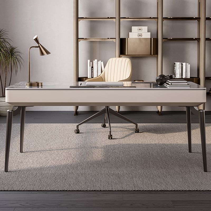 2 Drawers Task Desk Rectangular Shaped Office Desk in Grey for Office Clearhalo 'furn' 'furn_office_desk' 'Furniture' 'Office Desks' 'Office Furniture' 'office_desk' 1200x1200_a2062b90-3287-485e-a06e-bc8f1b2e1adb