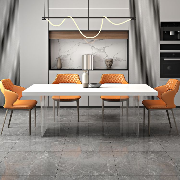 Acrylic Contemporary Rectangular Dining Sintered Stone Dining Table for Kitchen Clearhalo ' dining_table' 'Dining Tables & Seating' 'Dining Tables' 'furn' 'furn_dining_table' 'Furniture' 'furniture_dining_table' 'Kitchen & Dining Furniture' 'kitchen&dining_furn' 'kitchen' 'kitchen_dining_table' 1200x1200_a2082700-6609-49bd-8cd9-9309f91f8d3a