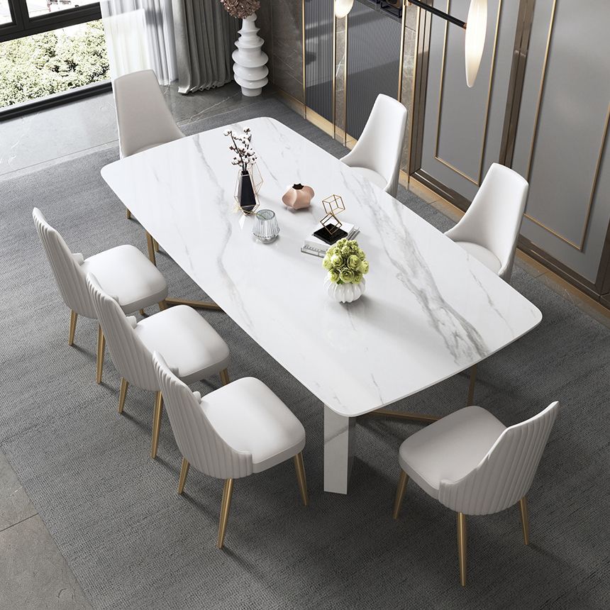Traditional Luxury Dining Table Rectangle Sintered Stone White Dining Table for Dinning Room Clearhalo ' dining_table' 'Dining Tables & Seating' 'Dining Tables' 'furn' 'furn_dining_table' 'Furniture' 'furniture_dining_table' 'Kitchen & Dining Furniture' 'kitchen&dining_furn' 'kitchen' 'kitchen_dining_table' 1200x1200_a2090c17-309c-4243-adc9-be1bfe1b217a