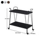 Modern Metal Prep Table Open Storage Rolling Prep Table for Dining Room