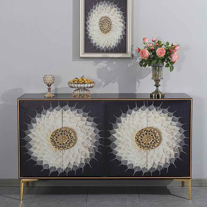Glam Sideboard Engineered Wood Sideboard with Doors for Living Room Clearhalo 'buffet_sideboard' 'Buffets & Sideboards' 'furn' 'furn_buffet_sideboard' 'Furniture' 'Kitchen & Dining Furniture' 1200x1200_a20a77b7-f997-4fad-aa46-2e3f860101c5