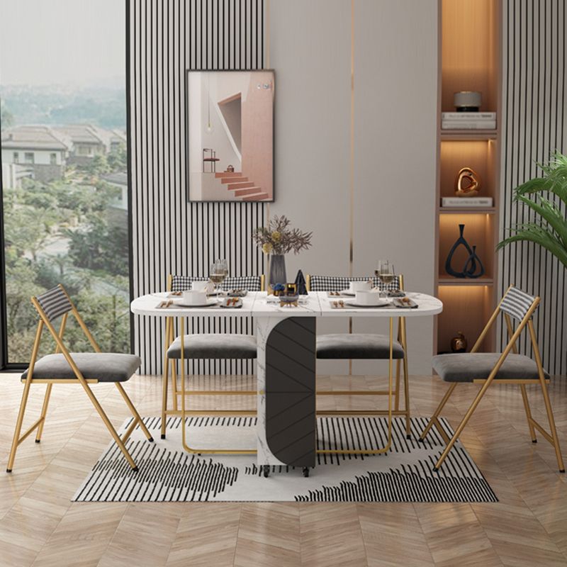 Contemporary Drop-Leaf Dining Room Collection Oval Furniture ,15"L x 31.5"W x 29.5"H Clearhalo ' dining_table' 'Dining Tables & Seating' 'Dining Tables' 'furn' 'furn_dining_table' 'Furniture' 'furniture_dining_table' 'Kitchen & Dining Furniture' 'kitchen&dining_furn' 'kitchen' 'kitchen_dining_table' 1200x1200_a20ba54e-fd96-479c-a433-66d2b1a5af11