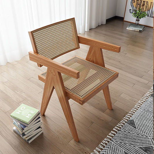 Traditional Wood Dining Arm Chair Wicker Dining Room Chairs for Home Use Clearhalo ' kitchen&dining_furn' 'Dining Chairs' 'Dining Tables & Seating' 'dining_chair' 'furn' 'furn_dining_chair' 'Furniture' 'furniture_dining_chair' 'Kitchen & Dining Furniture' 'kitchen' 1200x1200_a20c6d6f-a7e4-4f9e-84de-4d3c85a4dc45