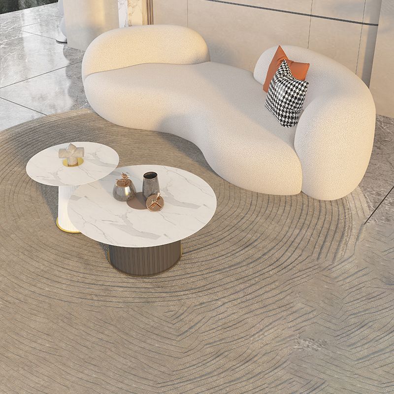 Contemporary Tuxedo Arm Sofa Fabric Loose Back Settee in White Clearhalo 'furn' 'furn_sofas' 'Furniture' 'Living Room Furniture' 'Sofa' 'sofas' 1200x1200_a20ca4c5-00cd-44fa-84c8-003b678c8cf8