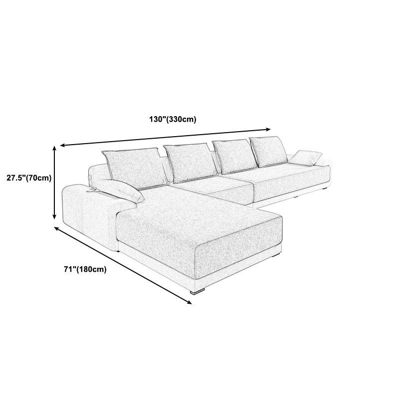 Modern Cushions Pillow Top Arm Sectional with Slipcovered for Living Room Clearhalo 'furn' 'furn_sectionals' 'Furniture' 'furniture_sectionals' 'kitchen' 'kitchen_sectionals' 'Living Room Furniture' 'Sectionals' 1200x1200_a20d1ba7-c5aa-43bb-bc8d-018a9b4fb9f3