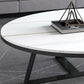 Metal Frame Elliptical Slate Top Coffee Cocktail Table - 17.7" H