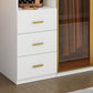 Modern White Wood Frame Wardrobe Armoire Freestanding Wardrobe with Soft Close Drawers