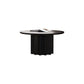 Contemporary Cocktail Table Solid Wood Round Pedestal Single Coffee Table