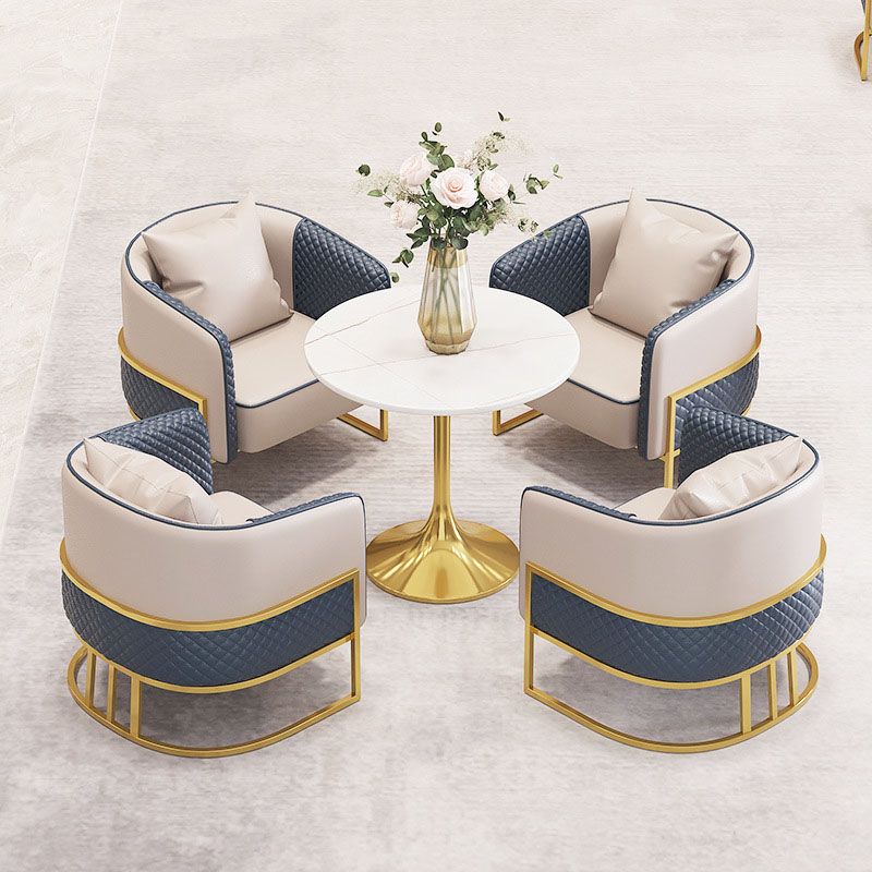 Genuine Leather Sofa Contemporary Tuxedo Arm Sofa with Tight Back