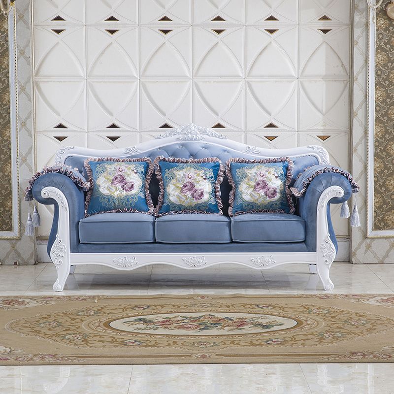 Contemporary Standard Rolled Arm Velvet Sofa Couch for Three People Clearhalo 'furn' 'furn_sofas' 'Furniture' 'furniture_sofas' 'Living Room Furniture' 'Sofa' 'sofas' 1200x1200_a211f341-61e7-466a-b703-5cbb5a7d962f