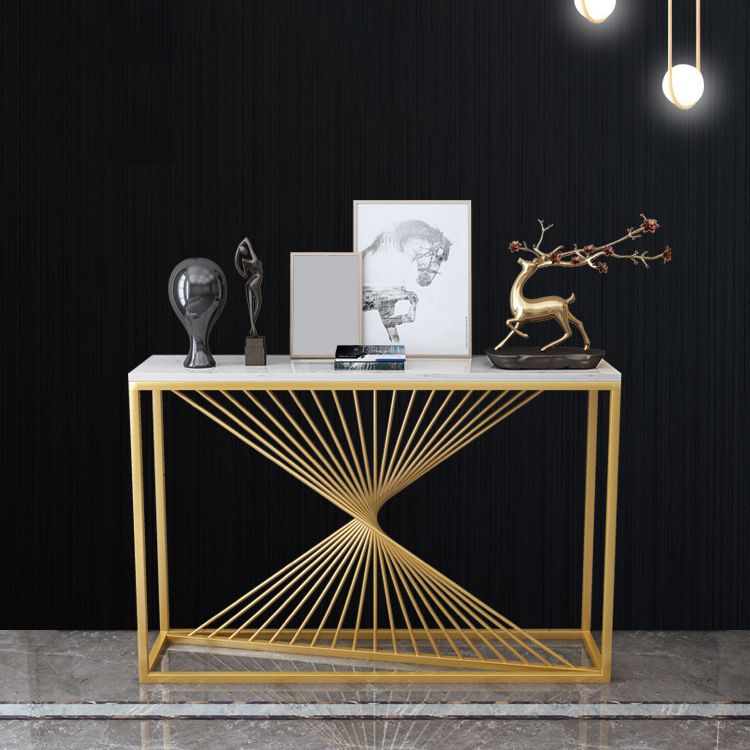 Marble Rectangle Console Table 1-shelf 31.5" Tall Accent Table