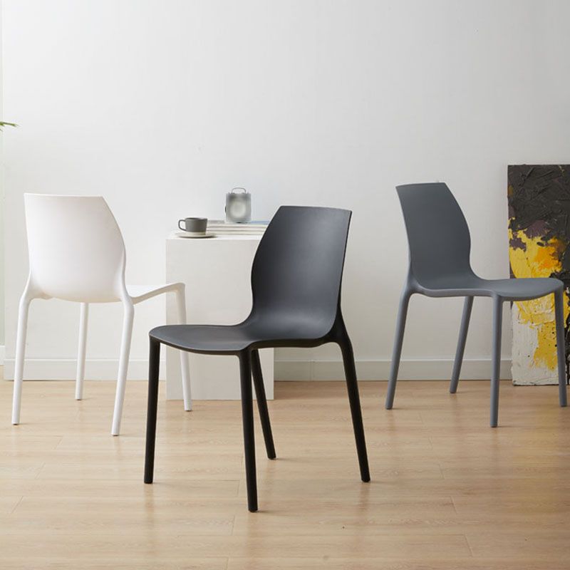 Modern Style Stackable Chairs Dining Armless Chair with Plastic Legs for Kitchen Clearhalo ' kitchen&dining_furn' 'Dining Chairs' 'Dining Tables & Seating' 'dining_chair' 'Furniture' 'furniture_dining_chair' 'Kitchen & Dining Furniture' 'kitchen' 1200x1200_a213ec75-bb6e-4169-b98d-1fe10476dee5