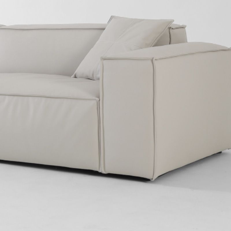 Ultra-Modern Genuine Sofa with Pillow Back and Square Arm in Wood Clearhalo 'furn' 'furn_sofas' 'Furniture' 'Living Room Furniture' 'Sofa' 'sofas' 1200x1200_a214ea48-520d-4e29-a387-ee5cf3186541