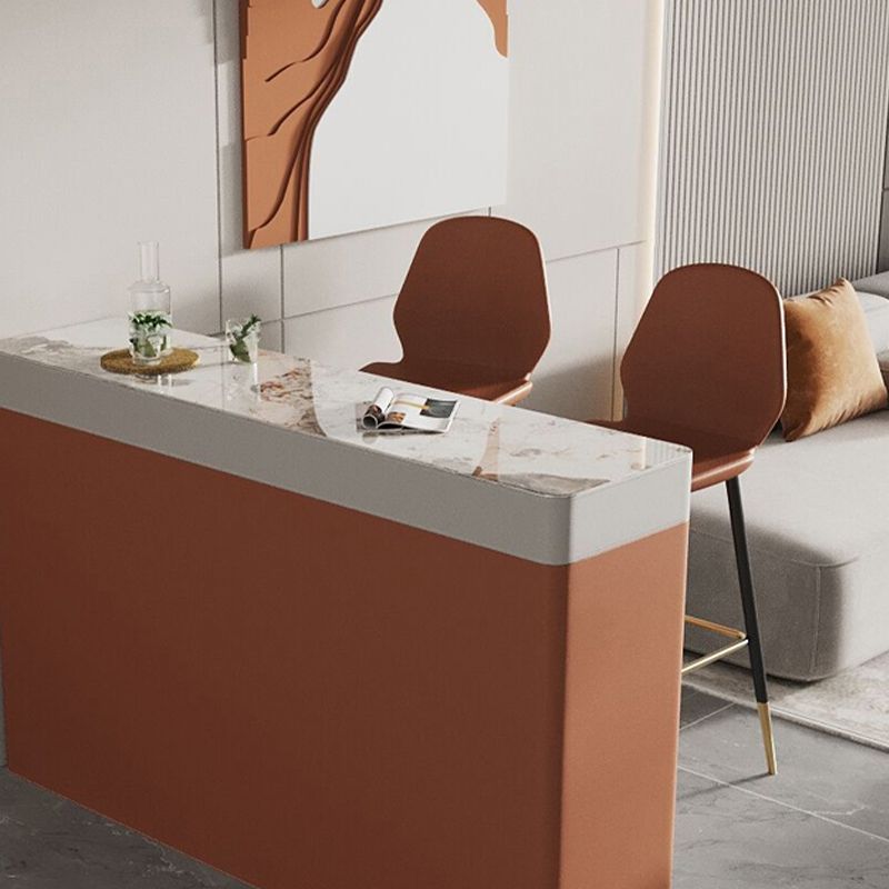 Sgabelli contemporanei senza braccia con poggiapiedi in arancione