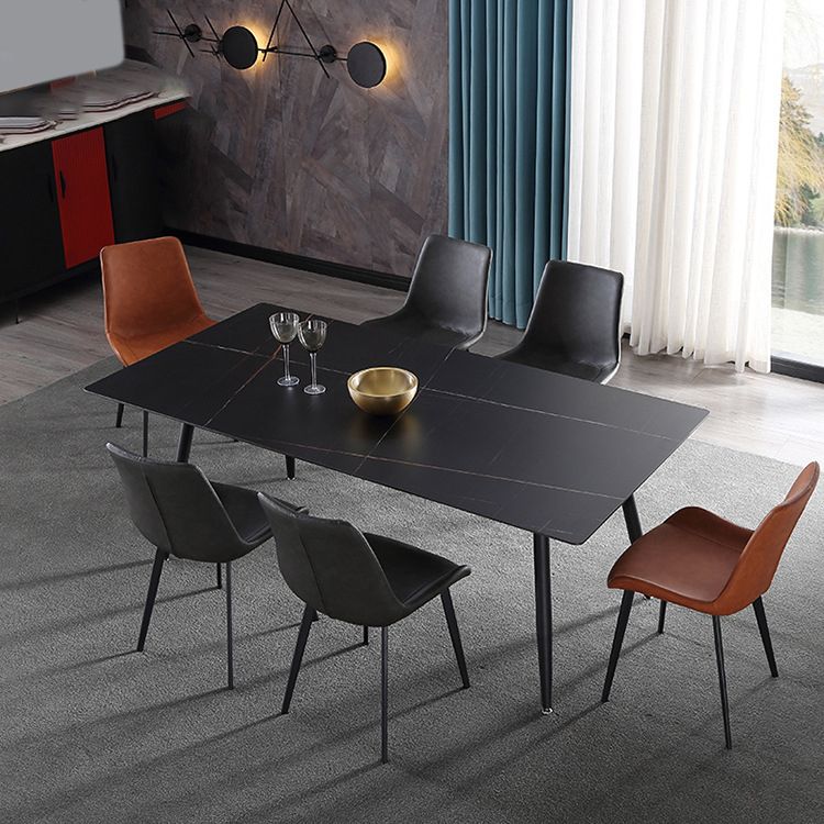 Designer Style Sintered Stone Dining Set Rectangle 1/2/5/7 Pieces Dining Area Table Set Clearhalo 'Dining Room Sets' 'Dining Tables & Seating' 'dining_room_set' 'furn' 'furn_dining_room_set' 'Furniture' 'Kitchen & Dining Furniture' 1200x1200_a216b367-9eab-4f3b-bc44-e324862dd1b4