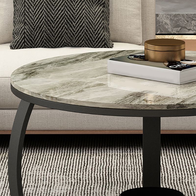 Round Cross Legs Coffee Table Contemporary Cocktail Table for Home Clearhalo 'Coffee & Accent Tables' 'Coffee Tables' 'coffee_tables' 'furn' 'furn_coffee_tables' 'Furniture' 'furniture_coffee_tables' 'Living Room Furniture' 1200x1200_a217ebe6-ede7-43c4-b84f-6648e890a0b1