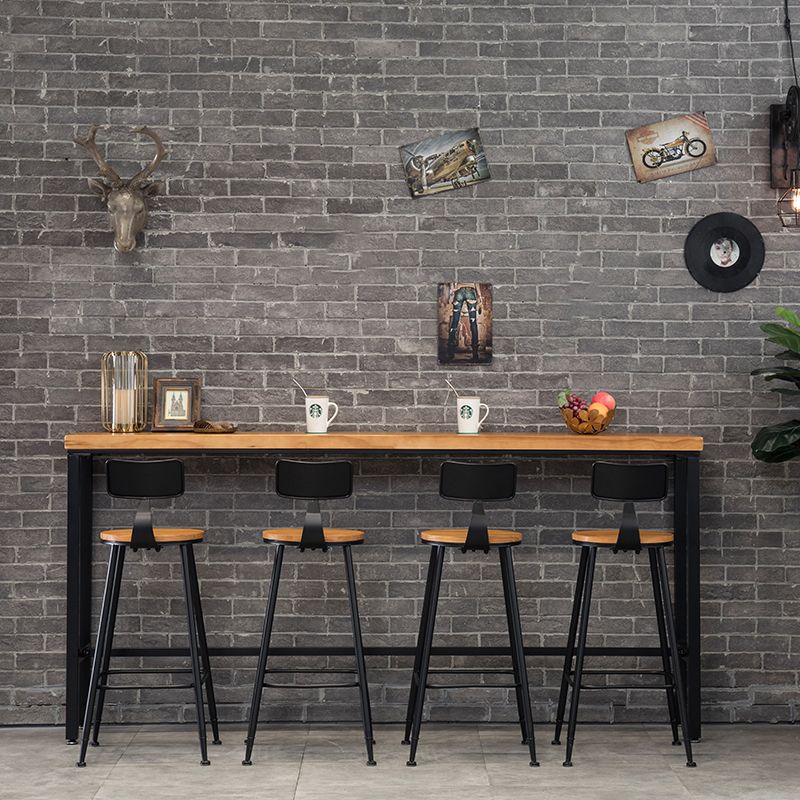Juego de barra de estilo industrial, juego de comedor de pub rectangular de madera maciza de 1/4/5/9 piezas