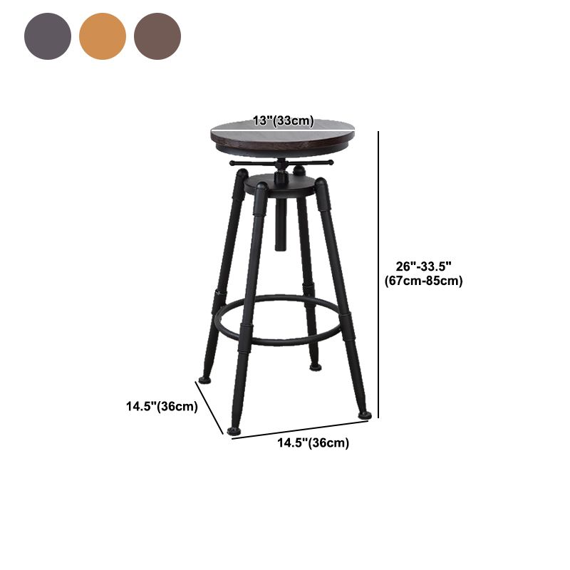 Modern Rotatable Counter Stool Iron Bar Stool with Seat and Pedal
