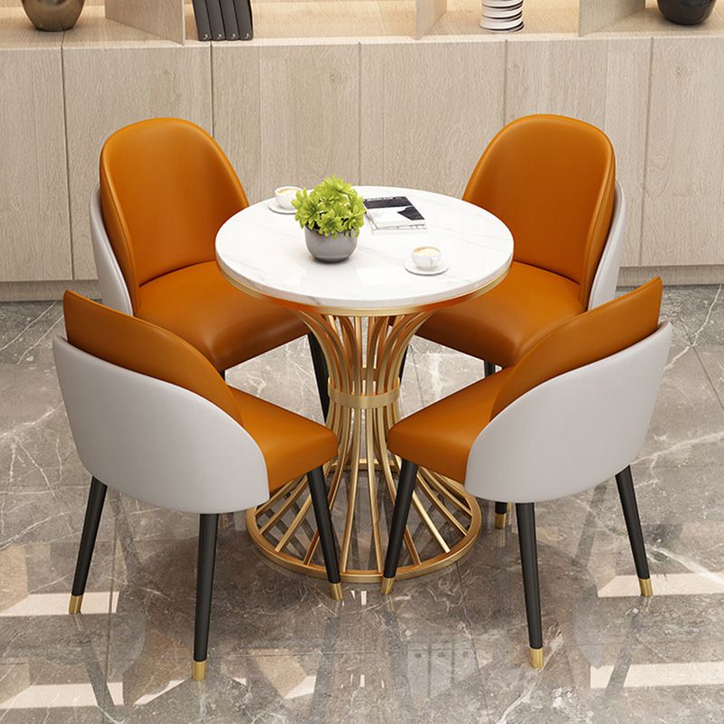 Polished Finish Dinette Table for Home Traditional Luxury Round Dining Table Clearhalo 'Dining Tables & Seating' 'Dining Tables' 'dining_table' 'furn' 'furn_dining_table' 'Furniture' 'Kitchen & Dining Furniture' 1200x1200_a21d0b0a-4b56-4d59-b804-86b367e3f0d2
