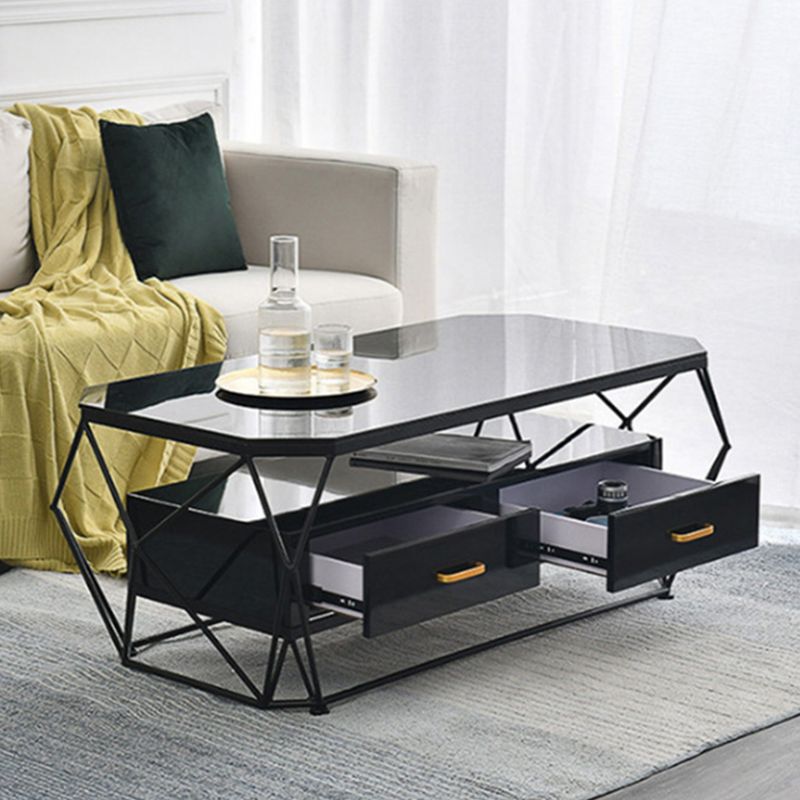 Frame Base Rectangular Glam Style Slate Table Plate Metal Iron Bottom Frame Coffee Table Clearhalo 'Coffee & Accent Tables' 'Coffee Tables' 'coffee_tables' 'furn' 'furn_coffee_tables' 'Furniture' 'Living Room Furniture' 1200x1200_a21dbddd-1db5-4d20-96d8-53a2f89413e9