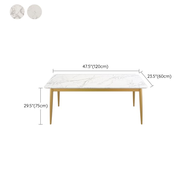 Table de fer et de pierre Glam Style Home Rectangular Table à manger