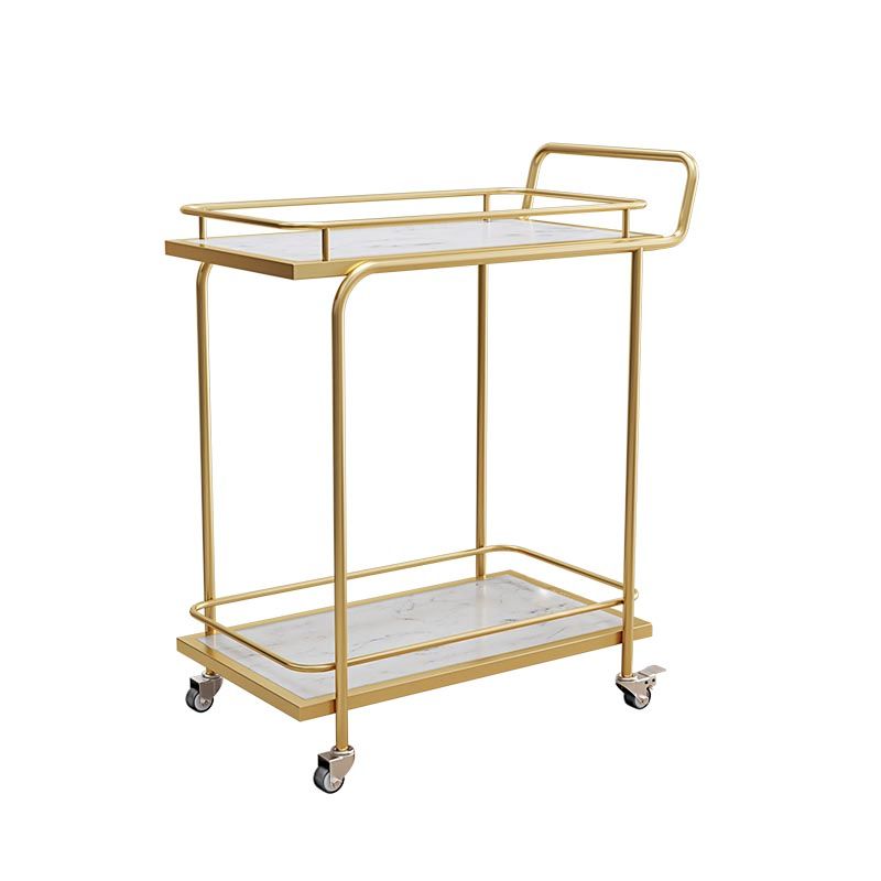 Contemporary Metal Prep Table 33.86"H Rolling Prep Table with Open Storage