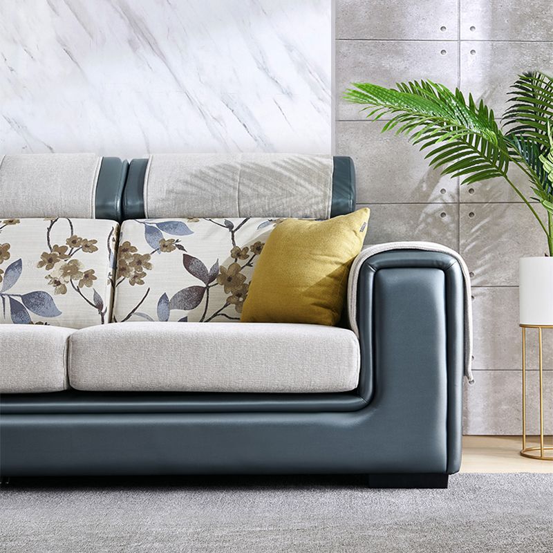 Modern Gray Cushions Sofa & Chaise 5-Seater 139.37" L Square Arm Sectional Sofa Clearhalo 'furn' 'furn_sectionals' 'Furniture' 'Living Room Furniture' 'Sectionals' 1200x1200_a2204f07-db95-4945-808c-d08f1f18e587