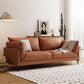 35.43" Wide Faux Leather Sofa Scandinavian Pillow Top Arm Sofa