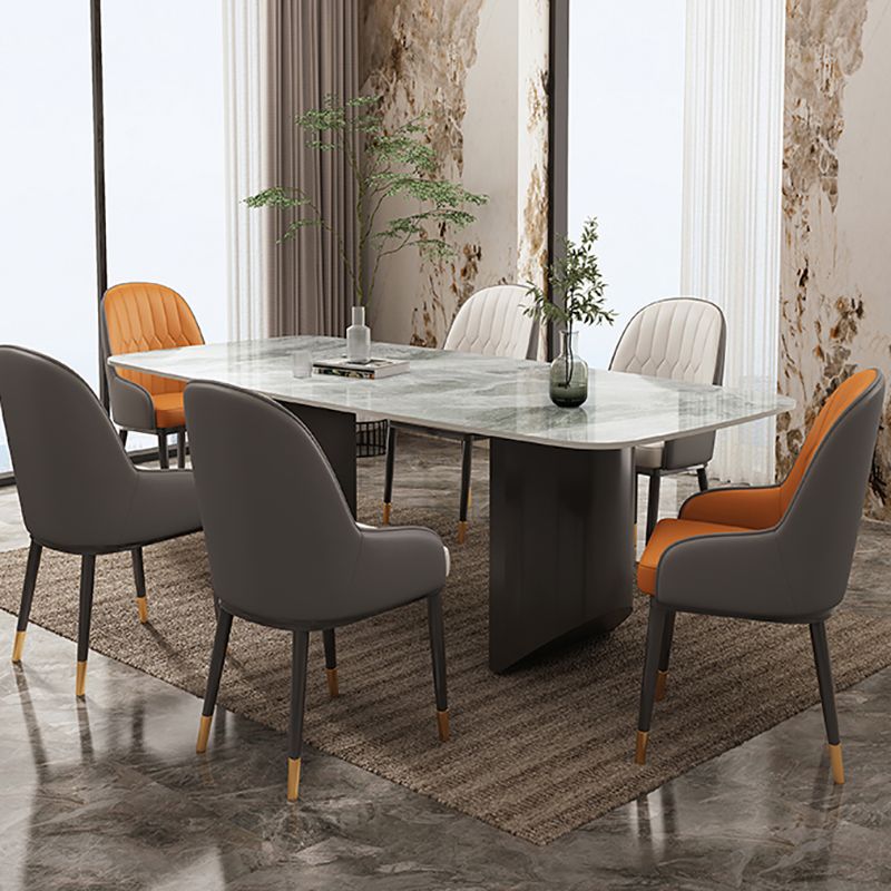 Industrial Sintered Stone Dining Table Rectangle Dining Table for Dining Room Clearhalo 'Dining Tables & Seating' 'Dining Tables' 'dining_table' 'furn' 'furn_dining_table' 'Furniture' 'furniture_dining_table' 'Kitchen & Dining Furniture' 'kitchen' 'kitchen_dining_table' 1200x1200_a2209c59-bcab-475d-a32d-41ce7cec1ab9