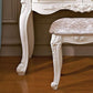 Victorian Mirrored Wood Makeup Dressing Table Stool Set in White