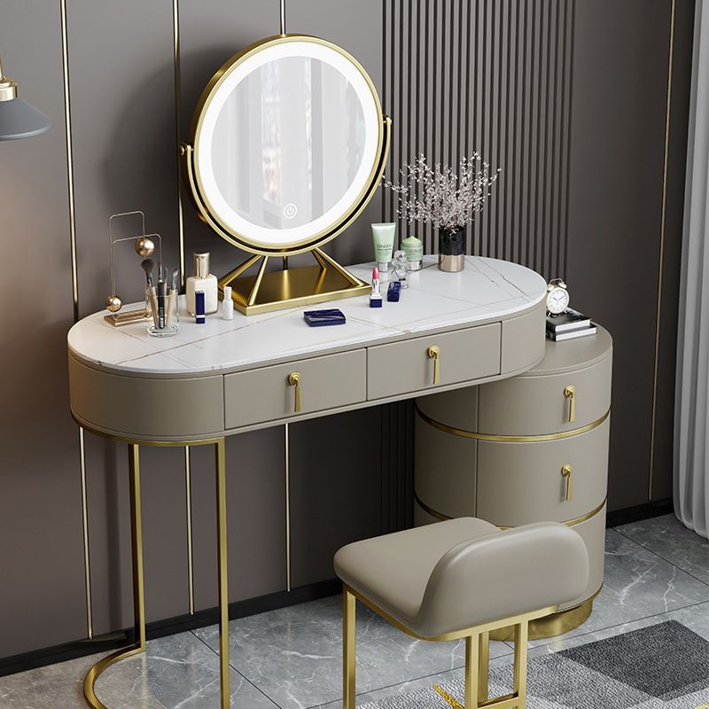 Tavoli da vanità in pietra 23.62 "tavolo da trucco largo con 5 cassetti