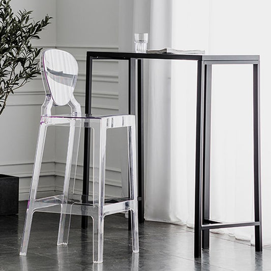 Dossier industriel tabouret de comptoir sans bras en plastique avec 4 jambes