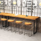 Tavolo da pub rettangolare top in legno pino tavolo da bar moderno con doppio piedistallo in nero