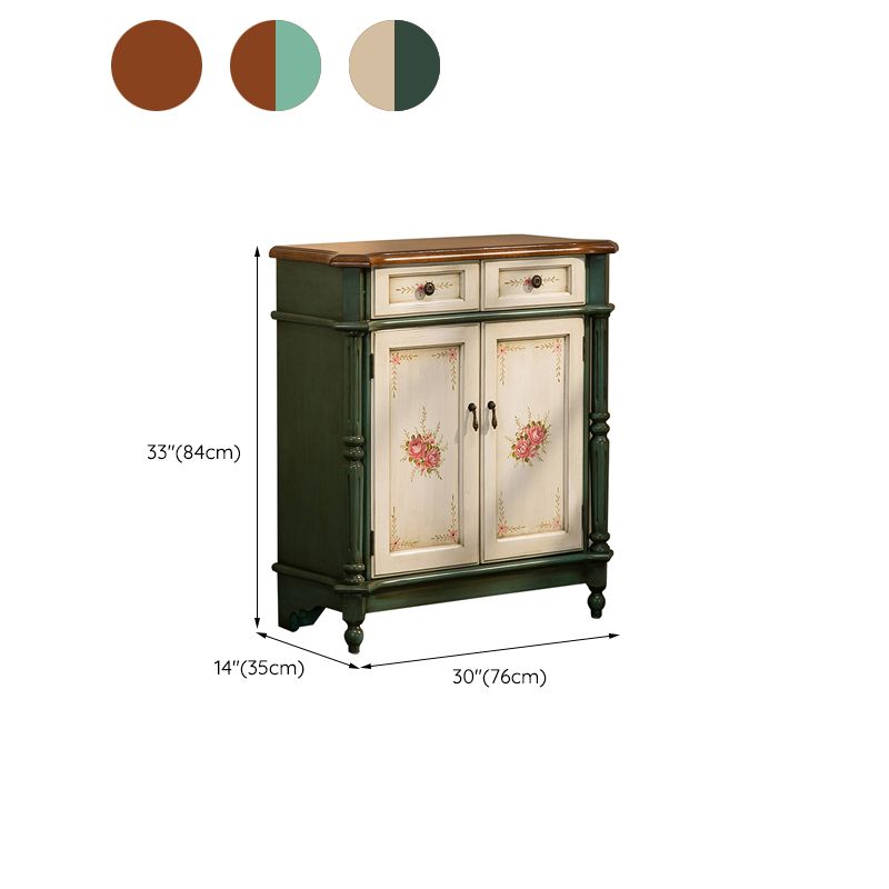 33.07" Tall Wood 2 - Drawer Cabinet 2 Door Accent Cabinet - Wood Clearhalo 'Cabinets & Chests' 'cabinets_chests' 'furn' 'furn_cabinets_chests' 'Furniture' 'Living Room Furniture' 1200x1200_a2229ea6-0784-4525-a9aa-180c2227bb88