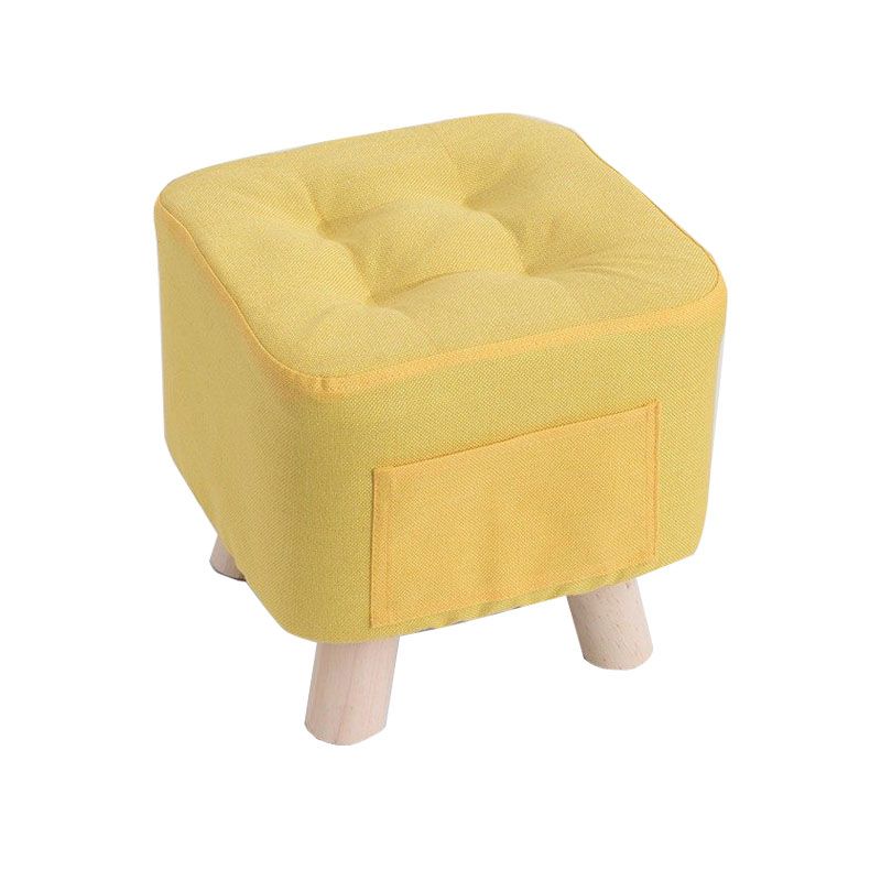 Modern Ottoman Fabric Upholstered Tufted Solid Color Pocket Square Ottoman with Chair Legs Clearhalo 'furn' 'furn_ottomans_poufs' 'Furniture' 'Living Room Furniture' 'Ottomans & Poufs' 'ottomans_poufs' 1200x1200_a222c112-9b45-41b0-9480-65b0d24b6151