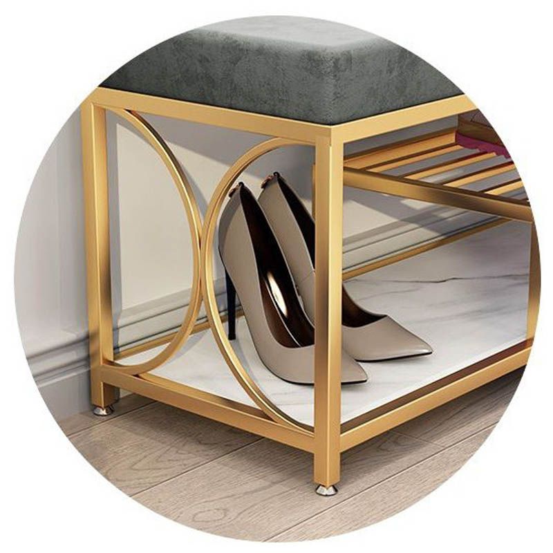 グラムスタイルの玄関ベンチクッション金属座席ベンチ、幅14インチ